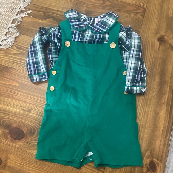Boys set of 3 romper sets Plaid and Navy Kids Set - Picture 13 of 16